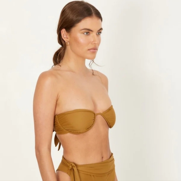 Anthropologie Aila Blue Pascal Top Twig Eco Bikini Top - Picture 2 of 10